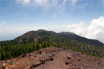 Uitzicht richting het zuidelijke deel van Ruta de los Volcanes op La Palma